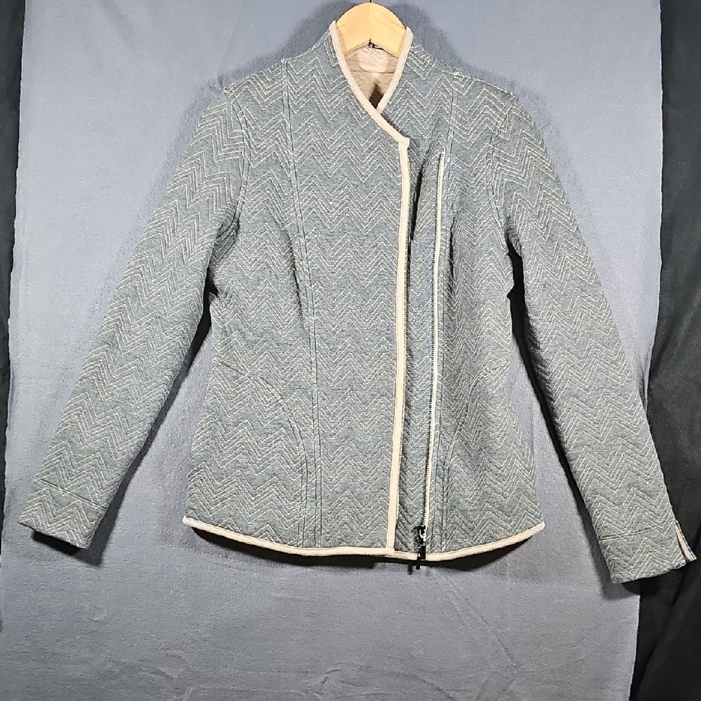 Women's Gray Jacket with Cream Trim